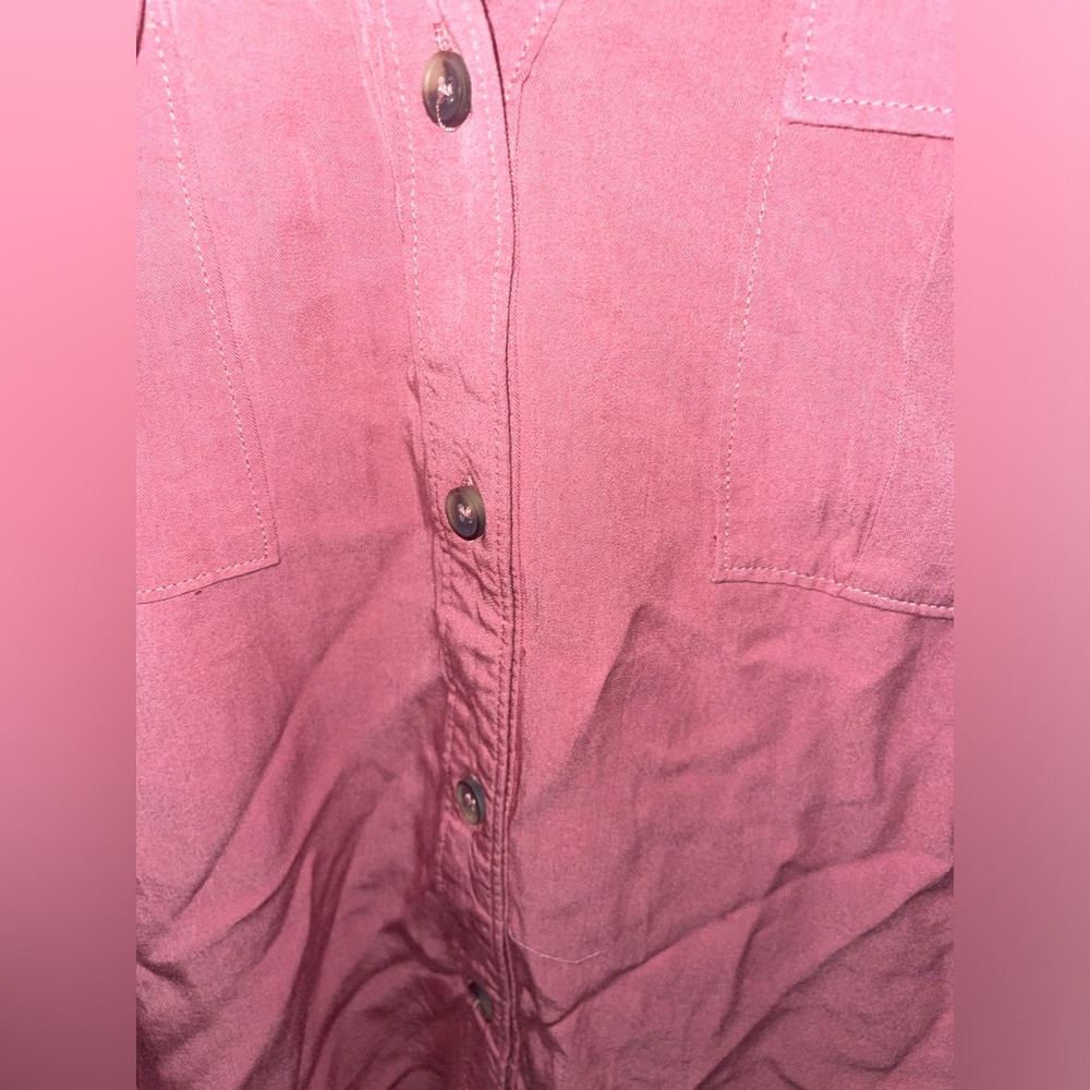 Zenana Salmon Button Up Top - Picture 5 of 10
